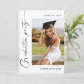 ミニマモダンリストの卒業4写真卒業パーティー 招待状 (スタンド正面)