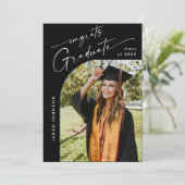 ミニマモダンリストの卒業4写真卒業パーティー 招待状 (スタンド正面)