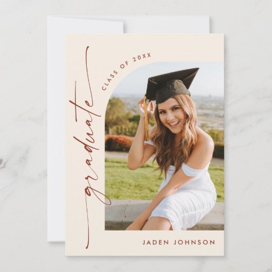 ミニマモダンリストの卒業4写真卒業パーティー 招待状 (正面)