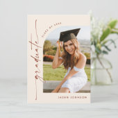 ミニマモダンリストの卒業4写真卒業パーティー 招待状 (スタンド正面)