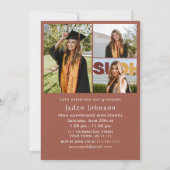 ミニマモダンリストの卒業4写真卒業パーティー 招待状 (裏面)