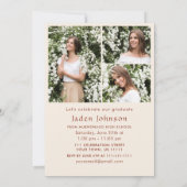 ミニマモダンリストの卒業4写真卒業パーティー 招待状 (裏面)