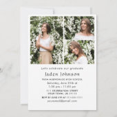 ミニマモダンリストの卒業4写真卒業パーティー 招待状 (裏面)