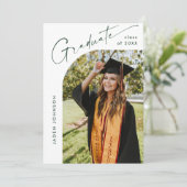 ミニマモダンリストの卒業4写真卒業パーティー 招待状 (スタンド正面)