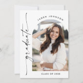 ミニマモダンリストの卒業4写真卒業パーティー 招待状 (正面)