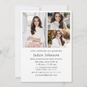 ミニマモダンリストの卒業4写真卒業パーティー 招待状 (裏面)