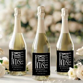 ミニマモダンリストの友人付与ラベル スパークリングワインラベル