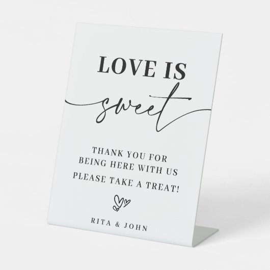 ミニマモダンリストの台本の愛は甘い好意のサイン 台座サイン (正面)