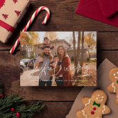 ミニマモダンリストの喜びの願い写真クリスマス シーズンカード