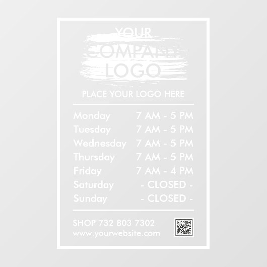 ミニマモダンリストの営業時間。会社のロゴ ウィンドウサイン (シート)