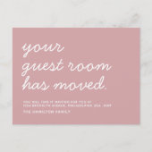 ミニマモダンリストの客室が移動 案内ポストカード (正面)