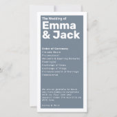 ミニマモダンリストの式結婚プログラム (正面)