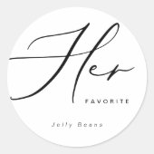 ミニマモダンリストの彼女のお気に入りの好意ラウンドステッカー ラウンドシール (正面)