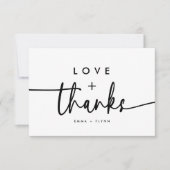 ミニマモダンリストの愛とス感謝していペットリー結婚ズ サンキューカード (正面)