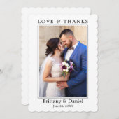 ミニマモダンリストの愛と感謝していの写真結婚。 サンキューカード (正面/裏面)