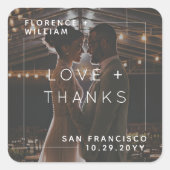 ミニマモダンリストの愛と感謝してい写真 スクエアシール (正面)