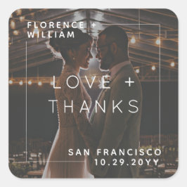 ミニマモダンリストの愛と感謝してい写真 スクエアシール