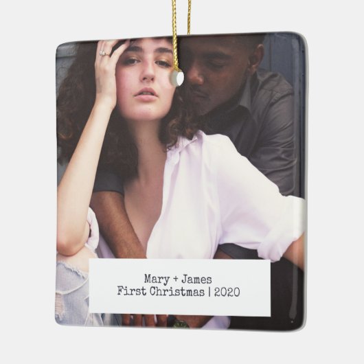 ミニマモダンリストの愛婚約したの写真 セラミックオーナメント (左)