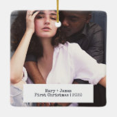 ミニマモダンリストの愛婚約したの写真 セラミックオーナメント (裏面)