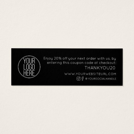 ミニマモダンリストの感謝してい顧客割引の挿入 (裏面)