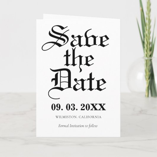 ミニマモダンリストの新聞結婚式は日付を保存 招待状 (裏面)