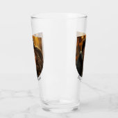 ミニマモダンリストの新郎新婦の結婚フォトビール タンブラーグラス (左)