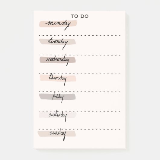 ミニマモダンリストの日がやるべき週 ポストイット (正面)