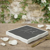 ミニマモダンリストの書結婚道のブラック スタンダードカクテルナプキン