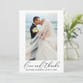 ミニマモダンリストの書結婚道の写真の愛 サンキューカード (スタンド正面)