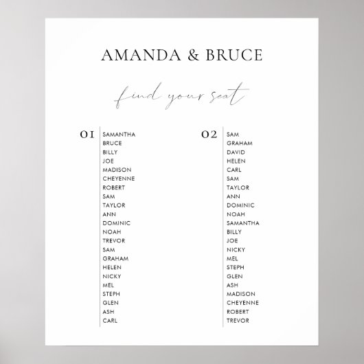 ミニマモダンリストの書結婚道の座席 ポスター (正面)