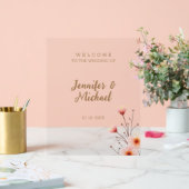 ミニマモダンリストの書結婚道の歓迎 アクリルサイン (ウェディング)