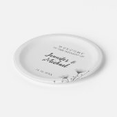 ミニマモダンリストの書結婚道の歓迎 ペーパープレート (アングル)