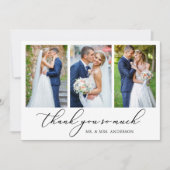 ミニマモダンリストの書結婚道の3枚の写真 サンキューカード (正面)