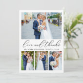 ミニマモダンリストの書結婚道の4つの写真の愛 サンキューカード (スタンド正面)