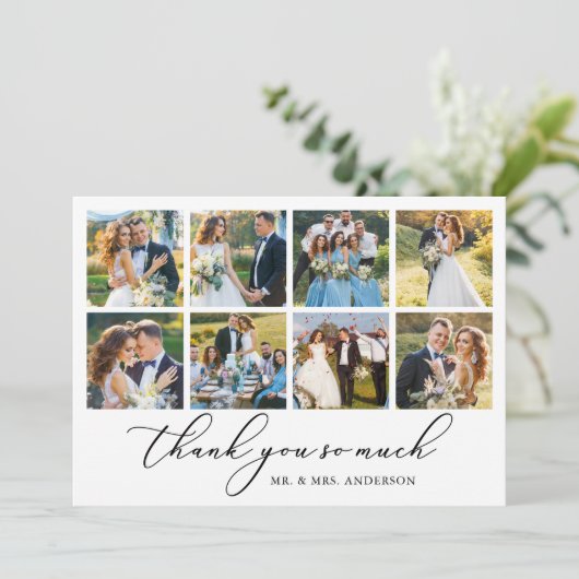 ミニマモダンリストの書結婚道の8枚の写真 サンキューカード (スタンド正面)