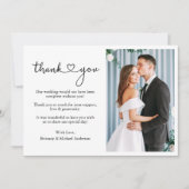 ミニマモダンリストの書道ス結婚クリプトのハート サンキューカード (正面)