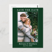 ミニマモダンリストの森の緑の日付を保存 ポストカード (正面/裏面)