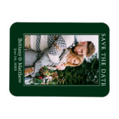 ミニマモダンリストの森の緑の日付を保存 マグネット (横)