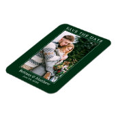 ミニマモダンリストの森の緑の日付を保存 マグネット (左側)