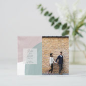 ミニマモダンリストの水彩写真の保存日付 ポストカード (スタンド正面)