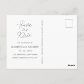 ミニマモダンリストの水彩写真の保存日付 ポストカード (裏面)