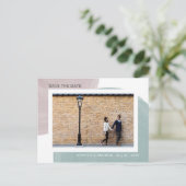 ミニマモダンリストの水彩写真の保存日付 ポストカード (スタンド正面)