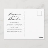 ミニマモダンリストの水彩写真の保存日付 ポストカード (裏面)