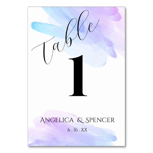 ミニマモダンリストの水色の青と紫 テーブルナンバー (裏面)