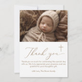 ミニマモダンリストの洗礼写真サンキューカード サンキューカード (正面)