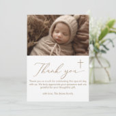 ミニマモダンリストの洗礼写真サンキューカード サンキューカード (スタンド正面)