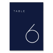 ミニマモダンリストの海軍と白のテーブル番号テーブル テーブルナンバー (裏面)