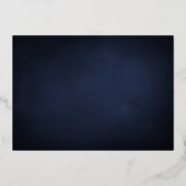 ミニマモダンリストの海軍と金ゴールド70歳の誕生日 箔招待状 (裏面)