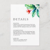 ミニマモダンリストの熱帯の緑の結婚葉 エンクロージャーカード (正面)