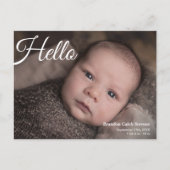 ミニマモダンリストの生まれたばかりのベビー写真 ポストカード (正面)